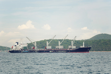 Fototapeta premium cargo ship in the sea.