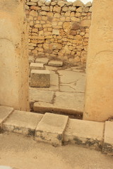 Blick in den jungsteinzeitlichen Tempel Hal Tarxien auf Malta