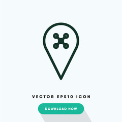 Drone location vector icon