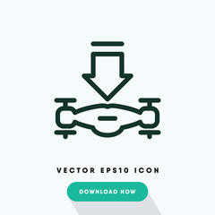 Drone landing vector icon