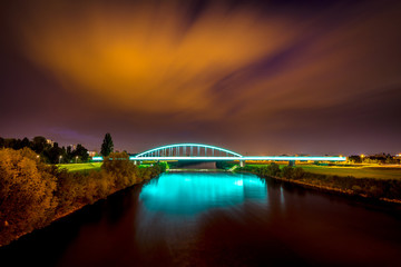 Hendrix bridge in Zagreb Croatia night 
