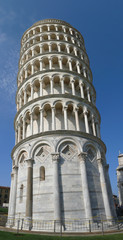 Fototapeta na wymiar The leaning tower of Pisa, The square of Miracles in Pisa, Tuscany, Italy