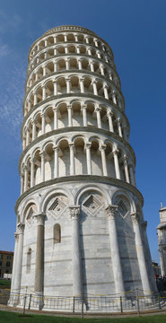The leaning tower of Pisa, The square of Miracles in Pisa, Tuscany, Italy