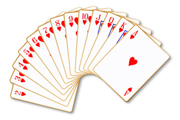 Hearts Suit Playing Cards