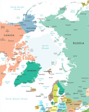 Arctic Region Map - Vector Illustration