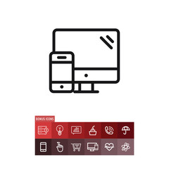 Computer mobile vector icon