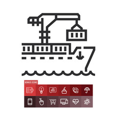 Naklejka premium Cargo container icon, ship cargo symbol. Modern, simple flat vector illustration for web site or mobile app