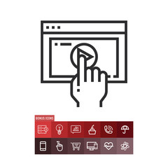 Video player icon, playing symbol. Modern, simple flat vector illustration for web site or mobile app