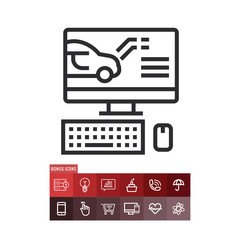 Car diagnostic icon, autoservice symbol. Modern, simple flat vector illustration for web site or mobile app