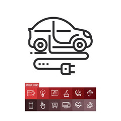 Electric car icon, ecologic symbol. Modern, simple flat vector illustration for web site or mobile app