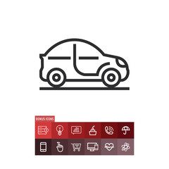 Car icon, transport symbol. Modern, simple flat vector illustration for web site or mobile app