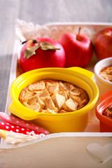 Apple puddings in small tins