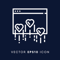 Lovely browser icon, internet symbol. Modern, simple flat vector illustration for web site or mobile app