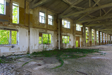 The destroyed building of the factory workshop, which worked for the defense industry of Ukraine. Robbery and an act of vandalism. September 2017