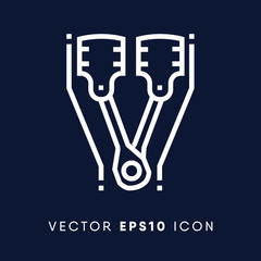 Piston icon, gas power mechanical symbol. Modern, simple flat vector illustration for web site or mobile app
