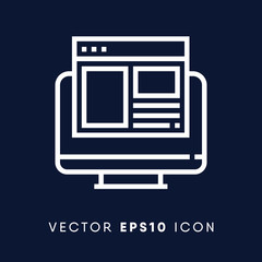 Browser icon, computer symbol. Modern, simple flat vector illustration for web site or mobile app