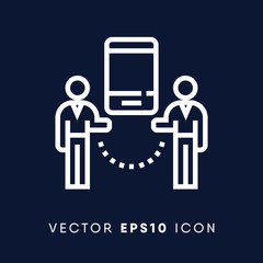 Network icon, meeting network symbol. Modern, simple flat vector illustration for web site or mobile app