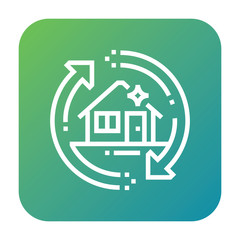 Clear out service icon, recycle symbol. Modern, simple flat vector illustration for web site or mobile app