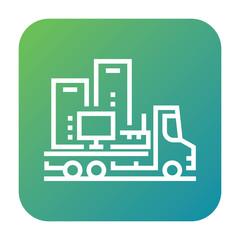 Cargo-carrying icon, relocation symbol. Modern, simple flat vector illustration for web site or mobile app
