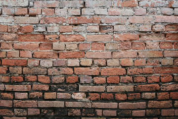Old brick wall in decoration architecture for the design background.