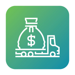 Moving money icon, belongings symbol. Modern, simple flat vector illustration for web site or mobile app