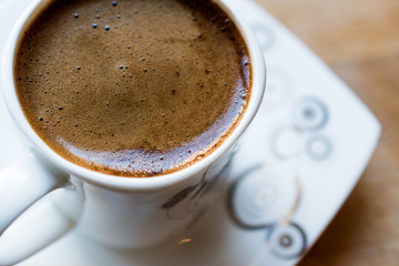 Turkish coffee close up view