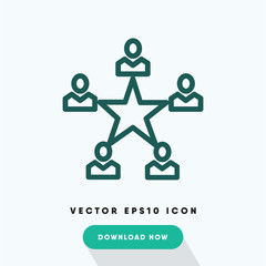 Teamwork icon, marketing symbol. Modern, simple flat vector illustration for web site or mobile app