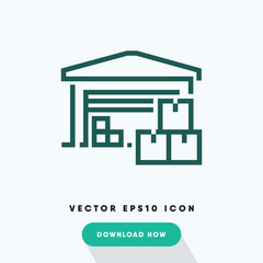 Warehouse icon, logistic symbol. Modern, simple flat vector illustration for web site or mobile app