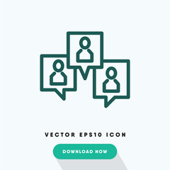 People talking icon, conversation symbol. Modern, simple flat vector illustration for web site or mobile app