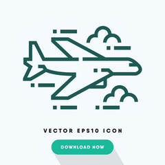 Passenger plane icon, fly symbol. Modern, simple flat vector illustration for web site or mobile app