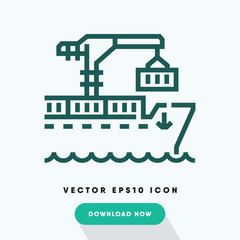 Cargo container icon, ship cargo symbol. Modern, simple flat vector illustration for web site or mobile app