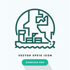 International cargo icon, overseas symbol. Modern, simple flat vector illustration for web site or mobile app