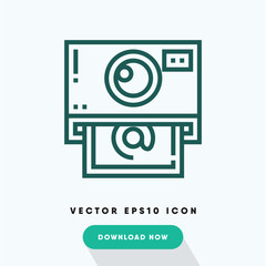 Photo camera icon, media symbol. Modern, simple flat vector illustration for web site or mobile app