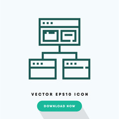 Browser tabs icon, tabs symbol. Modern, simple flat vector illustration for web site or mobile app