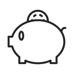 Piggy box vector icon