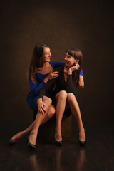 Portrait of two lovely sisters