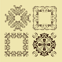 illustration of set of vintage design elements