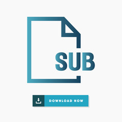 Subtitle File. SUB file vector icon