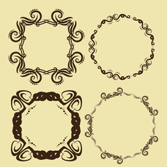 illustration of set of vintage design elements