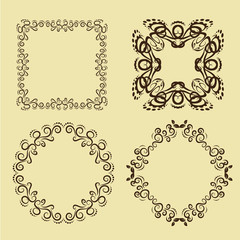 illustration of set of vintage design elements