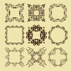 illustration of set of vintage design elements
