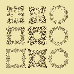 illustration of set of vintage design elements