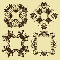 illustration of set of vintage design elements