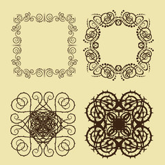 illustration of set of vintage design elements