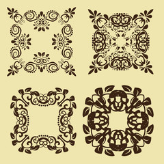 illustration of set of vintage design elements
