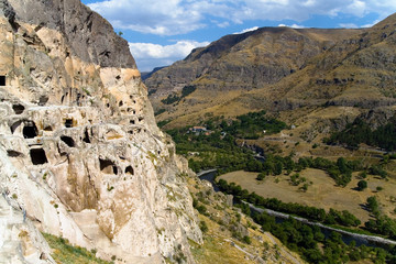 Fototapeta na wymiar Cave monastery complex in the south of Georgia.