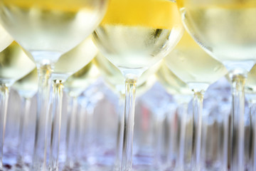 Cold wine in wine glass