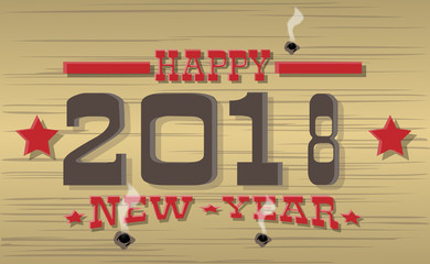 2018 Happy new year western - obrazy, fototapety, plakaty