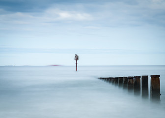 Long Exposure image of Groynes on the north east coast of England