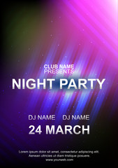 Night party poster template, Abstract blue pink background